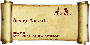 Árvay Marcell névjegykártya