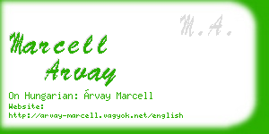 marcell arvay business card